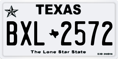 TX license plate BXL2572