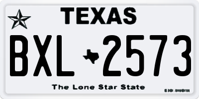 TX license plate BXL2573