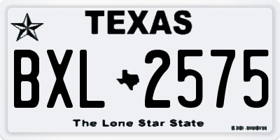 TX license plate BXL2575