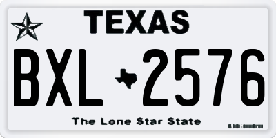 TX license plate BXL2576