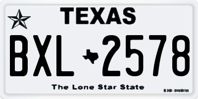 TX license plate BXL2578