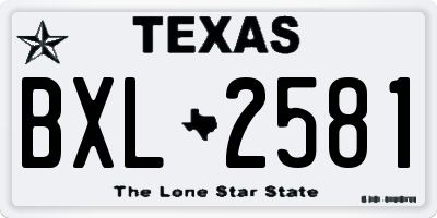 TX license plate BXL2581