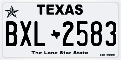 TX license plate BXL2583