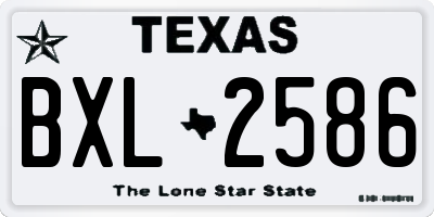 TX license plate BXL2586