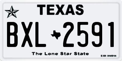 TX license plate BXL2591