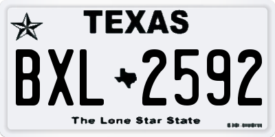 TX license plate BXL2592