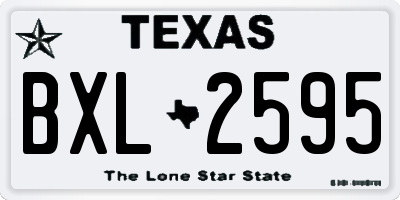 TX license plate BXL2595