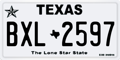 TX license plate BXL2597