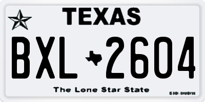 TX license plate BXL2604
