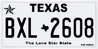 TX license plate BXL2608