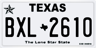 TX license plate BXL2610