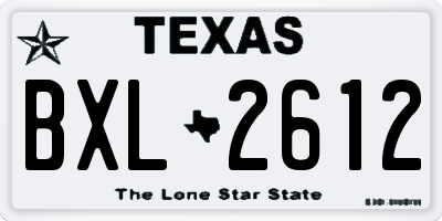 TX license plate BXL2612