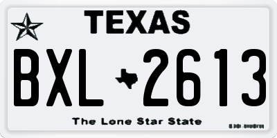TX license plate BXL2613