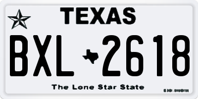 TX license plate BXL2618