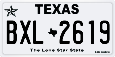 TX license plate BXL2619