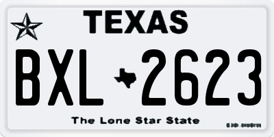 TX license plate BXL2623
