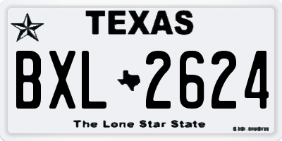 TX license plate BXL2624