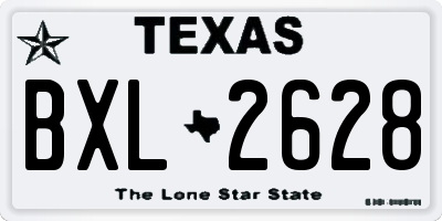 TX license plate BXL2628