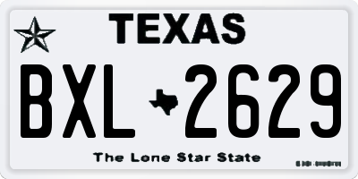 TX license plate BXL2629