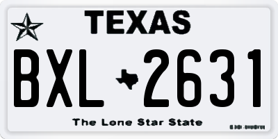 TX license plate BXL2631
