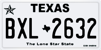 TX license plate BXL2632