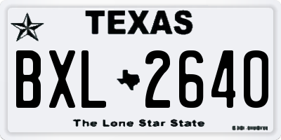 TX license plate BXL2640