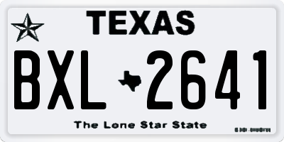 TX license plate BXL2641