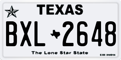 TX license plate BXL2648