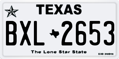 TX license plate BXL2653