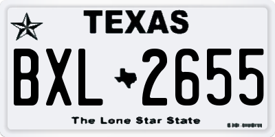 TX license plate BXL2655