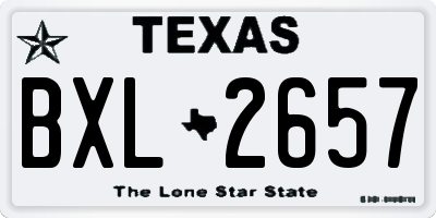 TX license plate BXL2657