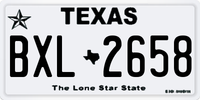 TX license plate BXL2658