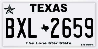 TX license plate BXL2659
