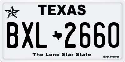 TX license plate BXL2660