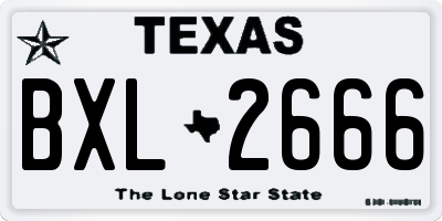TX license plate BXL2666