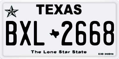 TX license plate BXL2668