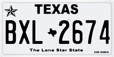 TX license plate BXL2674