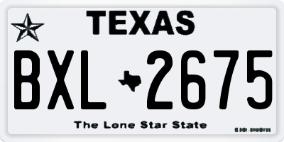 TX license plate BXL2675