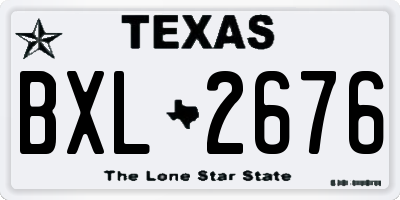 TX license plate BXL2676