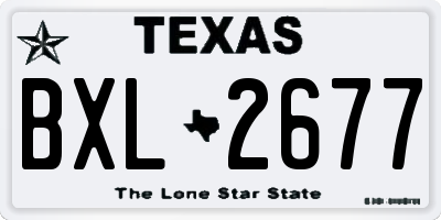 TX license plate BXL2677