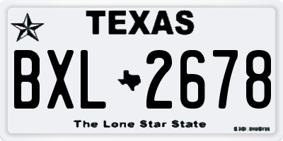 TX license plate BXL2678