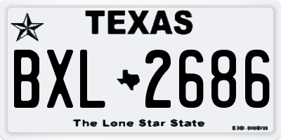 TX license plate BXL2686