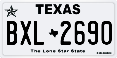 TX license plate BXL2690