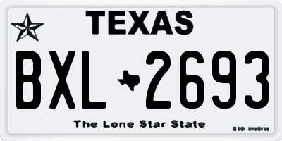TX license plate BXL2693