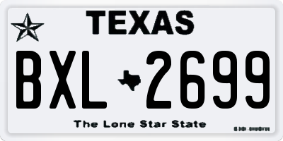 TX license plate BXL2699