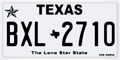 TX license plate BXL2710