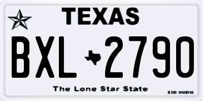TX license plate BXL2790
