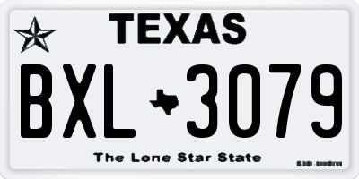 TX license plate BXL3079