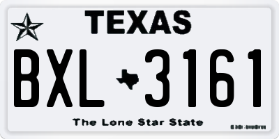 TX license plate BXL3161
