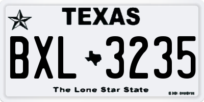 TX license plate BXL3235